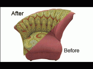 Fan back Chair before and after
