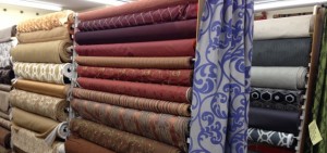 Rows of fabric choices