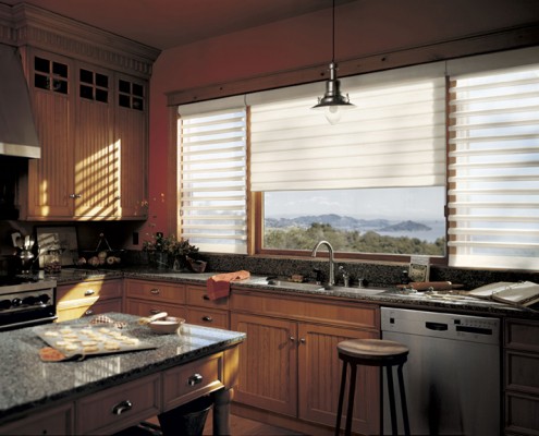 Hunter Douglas blinds in kitchen